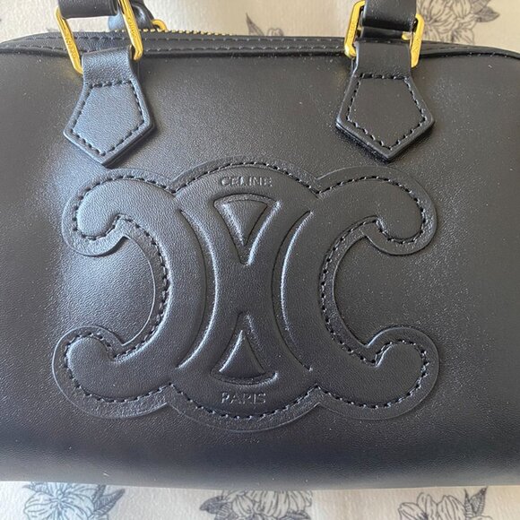 Celine Signature Pattern Women's Handbag, Small, Black - Picture 3 of 9